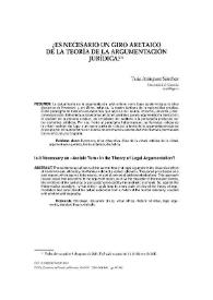 ¿Es necesario un giro aretaico de la teoría de la argumentación jurídica? / Tasia Aránguez Sánchez | Biblioteca Virtual Miguel de Cervantes