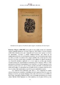 Ediciones Orígenes (1945-1955) [Semblanza] / Cira Romero | Biblioteca Virtual Miguel de Cervantes