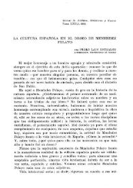 La cultura española en el deseo de Menéndez Pelayo / por Pedro Laín Entralgo | Biblioteca Virtual Miguel de Cervantes