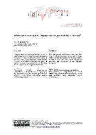 Relatoría del tema quinto, "Argumentación, racionalidad y Derecho" / Juan Carlos Bayón | Biblioteca Virtual Miguel de Cervantes