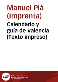 Calendario y guía de Valencia  | Biblioteca Virtual Miguel de Cervantes