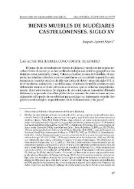 Bienes muebles de mudéjares castellonenses. Siglo XV / Joaquín Aparici Martí | Biblioteca Virtual Miguel de Cervantes