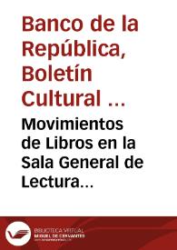 Movimientos de Libros  en la Sala General de Lectura durante el mes de junio de 1961 | Biblioteca Virtual Miguel de Cervantes