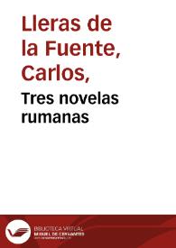 Tres novelas rumanas | Biblioteca Virtual Miguel de Cervantes