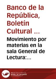 Movimiento por materias en la sala General de Lectura:  mayo de 1960 | Biblioteca Virtual Miguel de Cervantes