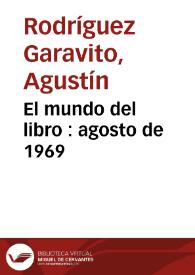 El mundo del libro : agosto de 1969 | Biblioteca Virtual Miguel de Cervantes