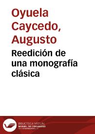 Reedición de una monografía clásica | Biblioteca Virtual Miguel de Cervantes