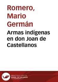 Armas indígenas en don Joan de Castellanos | Biblioteca Virtual Miguel de Cervantes