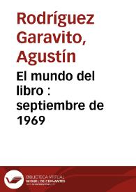 El mundo del libro : septiembre de 1969 | Biblioteca Virtual Miguel de Cervantes
