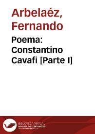 Poema: Constantino Cavafi [Parte I] | Biblioteca Virtual Miguel de Cervantes