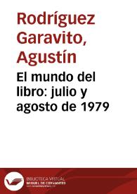 El mundo del libro: julio y agosto de 1979 | Biblioteca Virtual Miguel de Cervantes