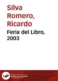 Feria del Libro, 2003 | Biblioteca Virtual Miguel de Cervantes