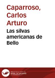 Las silvas americanas de Bello | Biblioteca Virtual Miguel de Cervantes