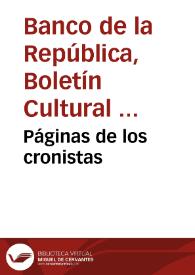 Páginas de los cronistas | Biblioteca Virtual Miguel de Cervantes