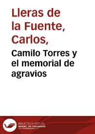 Camilo Torres y el memorial de agravios | Biblioteca Virtual Miguel de Cervantes