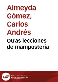Otras lecciones de mampostería | Biblioteca Virtual Miguel de Cervantes