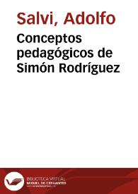 Conceptos pedagógicos de Simón Rodríguez | Biblioteca Virtual Miguel de Cervantes