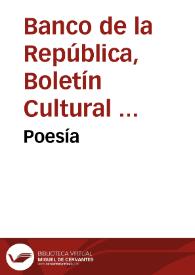 Poesía | Biblioteca Virtual Miguel de Cervantes