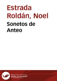 Sonetos de Anteo | Biblioteca Virtual Miguel de Cervantes