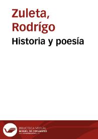 Historia y poesía | Biblioteca Virtual Miguel de Cervantes