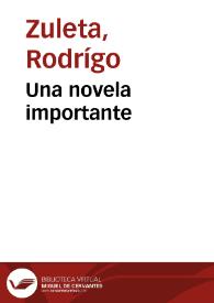 Una novela importante | Biblioteca Virtual Miguel de Cervantes