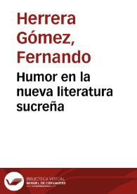 Humor en la nueva literatura sucreña | Biblioteca Virtual Miguel de Cervantes