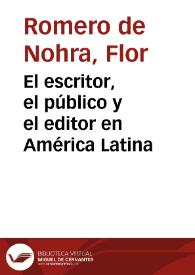El escritor, el público y el editor en América Latina | Biblioteca Virtual Miguel de Cervantes