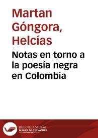 Notas en torno a la poesía negra en Colombia | Biblioteca Virtual Miguel de Cervantes