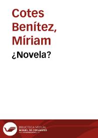 ¿Novela? | Biblioteca Virtual Miguel de Cervantes