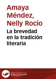 La brevedad en la tradición literaria | Biblioteca Virtual Miguel de Cervantes