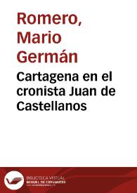Cartagena en el cronista Juan de Castellanos | Biblioteca Virtual Miguel de Cervantes