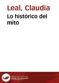Lo histórico del mito | Biblioteca Virtual Miguel de Cervantes