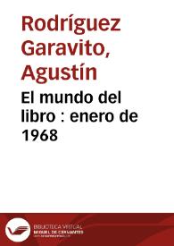 El mundo del libro : enero de 1968 | Biblioteca Virtual Miguel de Cervantes