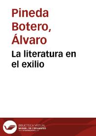 La literatura en el exilio | Biblioteca Virtual Miguel de Cervantes