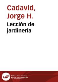 Lección de jardinería | Biblioteca Virtual Miguel de Cervantes