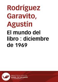 El mundo del libro : diciembre de 1969 | Biblioteca Virtual Miguel de Cervantes