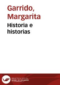 Historia e historias | Biblioteca Virtual Miguel de Cervantes