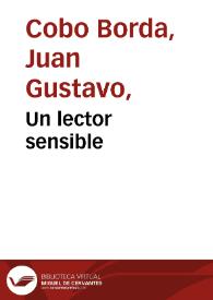 Un lector sensible | Biblioteca Virtual Miguel de Cervantes