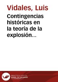 Contingencias históricas en la teoría de la explosión demográfica | Biblioteca Virtual Miguel de Cervantes