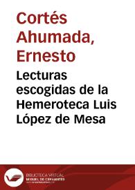 Lecturas escogidas de la Hemeroteca Luis López de Mesa | Biblioteca Virtual Miguel de Cervantes