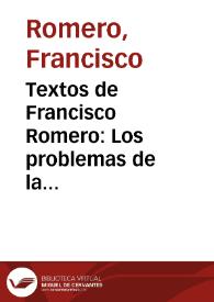 Textos de Francisco Romero: Los problemas de la filosofía de la cultura | Biblioteca Virtual Miguel de Cervantes