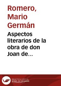 Aspectos literarios de la obra de don Joan de Castellanos | Biblioteca Virtual Miguel de Cervantes