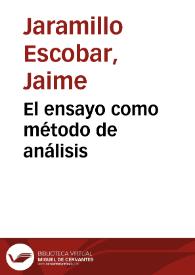 El ensayo como método de análisis | Biblioteca Virtual Miguel de Cervantes