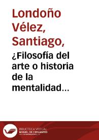 ¿Filosofía del arte o historia de la mentalidad melancólica? | Biblioteca Virtual Miguel de Cervantes