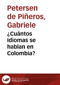 ¿Cuántos idiomas se hablan en Colombia? | Biblioteca Virtual Miguel de Cervantes
