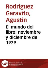 El mundo del libro: noviembre y diciembre de 1979 | Biblioteca Virtual Miguel de Cervantes