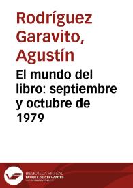 El mundo del libro: septiembre y octubre de 1979 | Biblioteca Virtual Miguel de Cervantes