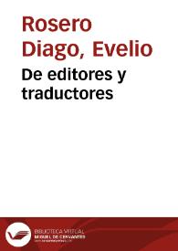De editores y traductores | Biblioteca Virtual Miguel de Cervantes