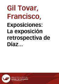 Exposiciones: La exposición retrospectiva de Díaz Vargas | Biblioteca Virtual Miguel de Cervantes