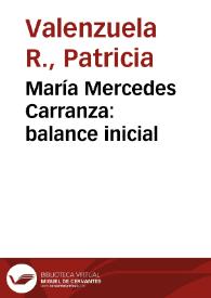 María Mercedes Carranza: balance inicial | Biblioteca Virtual Miguel de Cervantes